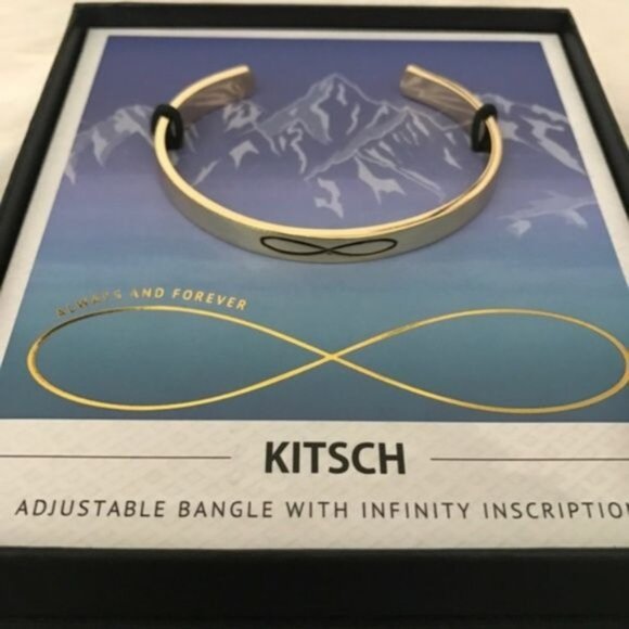 Kitsch Adjustable Bangle With Infinity Inscription - Picture 1 of 1